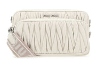 MIU MIU Leather Shoulder Bag Unisex White