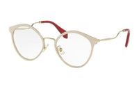 MIU MIU Metal Irregular Shape Eyeglass Frames Women's Gold