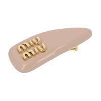 MIU MIU Leather Hair Clips Women's Pink