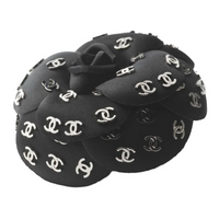 CHANEL Silk Satin Accessories Unisex Black