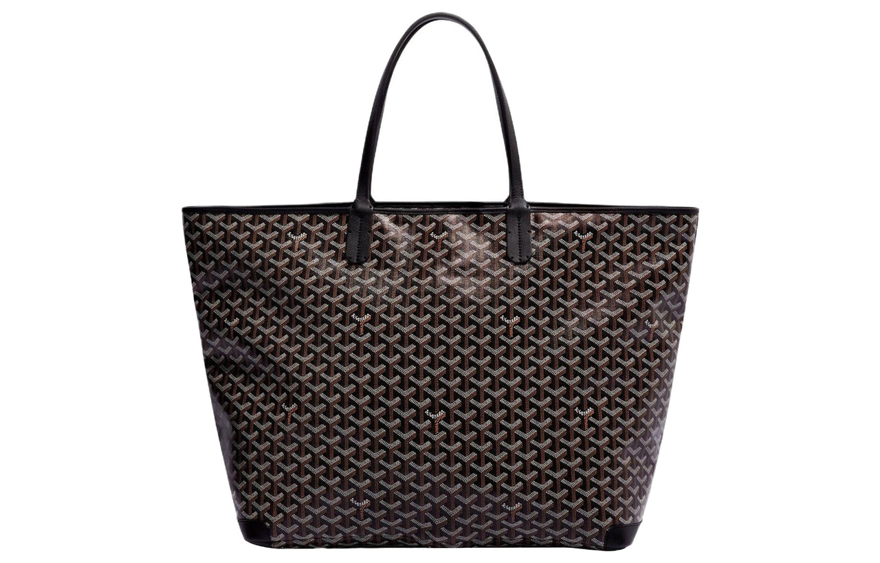 GOYARD Artois Canvas With Leather Tote Bag Shopping Bag Shoulder Bags Handbags Large Size Unisex Black