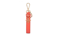 PRADA Triangle-logo Leather Keychain