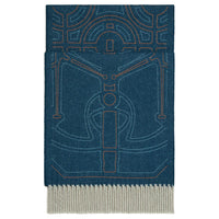 HERMES Cashmere Knit Scarves Unisex Blue