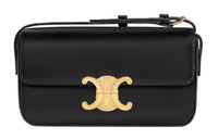 CELINE Triomphe Arc De Triomphe Shiny Cow Leather Shoulder Bag Handbag Shoulder Bag Women's Black