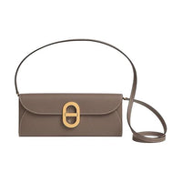 HERMES Chaine D'Ancre Epsom Leather Pig Nose Bag Wallet Women's Elephant Gray