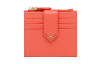 PRADA Saffiano Leather Wallet Women's Orange