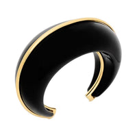 SAINT LAURENT Metal Bangles Unisex Black Gold
