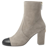 CHANEL 24B Ankle Boots 9cm Women's Gray