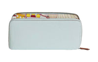 HERMES Silk'In Epsom With Barenia Calfskin Wallet Women's Dusty Blue/Mist Blue