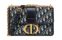DIOR 30 Montaigne Chain Bag Blue DIOR Oblique Jacquard