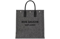 SAINT LAURENT Rive Gauche Felt Patchwork Vertical Tote Bag Shopping Bag Handbag Unisex Gray & Black