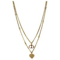 DIOR Crystal Necklaces Women's Gold