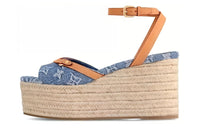 LOUIS VUITTON Helios Strap Sandals 3.5cm Women's Blue