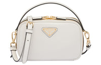 PRADA Leather Shoulder Bag Crossbody Bag Handbag Mini Women's White