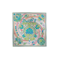HERMES Silk Silk Scarves Women's Neon Green