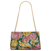 SAINT LAURENT Jamie Wool Shoulder Bag Medium Size Women's Green/Pink