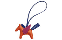 HERMES Pendants Unisex Light Chalcedony Orange & Sapphire Blue & Silver Lily Purple
