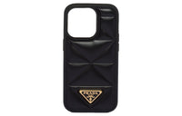 PRADA Leather IPhone 14 Pro Case Bag Accessory Women's Black