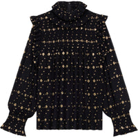 SAINT LAURENT Ruffled Long Sleeved Top