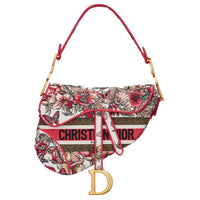 DIOR Saddle Canvas Canvas Bag One Shoulder Handbag Women's Multicolor