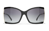 CHANEL Butterfly Sunglasses Unisex Black