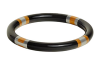 HERMES Lacquered Wood Horns Bangles Women's Black
