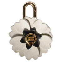 MIU MIU Calfskin Bag Accessory Mini Women's Chalk White & Black