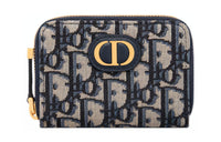 DIOR 30 Montaigne Fabric Coin Purse Card Holder, Wallet Trumpets Women's Blue