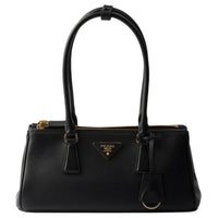 PRADA Calfskin Handbag, Shoulder Bag Medium Size Women's Black