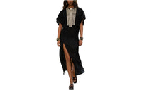 CHANEL Short-Sleeved Dresses Women's Black