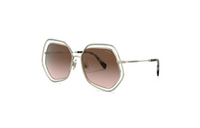 MIU MIU Acetate Irregular Shape Sunglasses Women's Silver