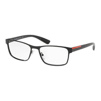 PRADA Metal Rectangular Eyeglass Frames Men's Black