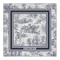 DIOR Silk Scarves Women's White Blue