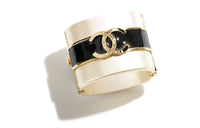 CHANEL Metal Resin Pearl Bangles Women's Gold/Black