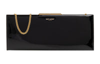 SAINT LAURENT MIDNIGHT Smooth Calf Leather Clutch Women's Black