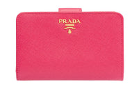 PRADA Cow Leather Wallet Women's Pink