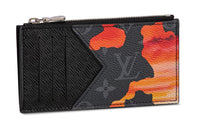 LOUIS VUITTON Coated Canvas Wallets Card Holders Men's Gray/Red