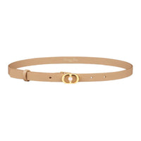 DIOR Calfskin Leather Belts Women's Beige Width 1.5CM