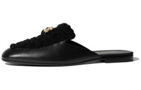 CHANEL Wrap-toe Slippers Women's Black
