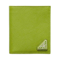 PRADA Cow Leather Wallet Men's Light Green