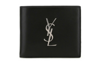SAINT LAURENT CASSANDRA Leather Wallet Unisex Black