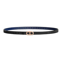 HERMES Calfskin Metal Rose Gold-Plated Leather Belts Women's Black Width 1.3CM