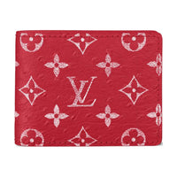 LOUIS VUITTON Leather Trim Card Holder Men's Red