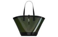 SAINT LAURENT Leather Bonded With Polyurethane Handbag Medium Size Women's Black & Mint Green