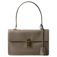 PRADA Soft Sound Cow Leather Shoulder Bag Medium Size Women's Gray