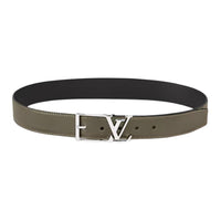 LOUIS VUITTON - Leather Belts Men Green Width: 3.5cm