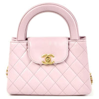 CHANEL Calfskin Shoulder Bag Crossbody Bag Handbag Mini Women's Light Pink
