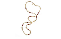 CHANEL Necklaces Women's Gold Red