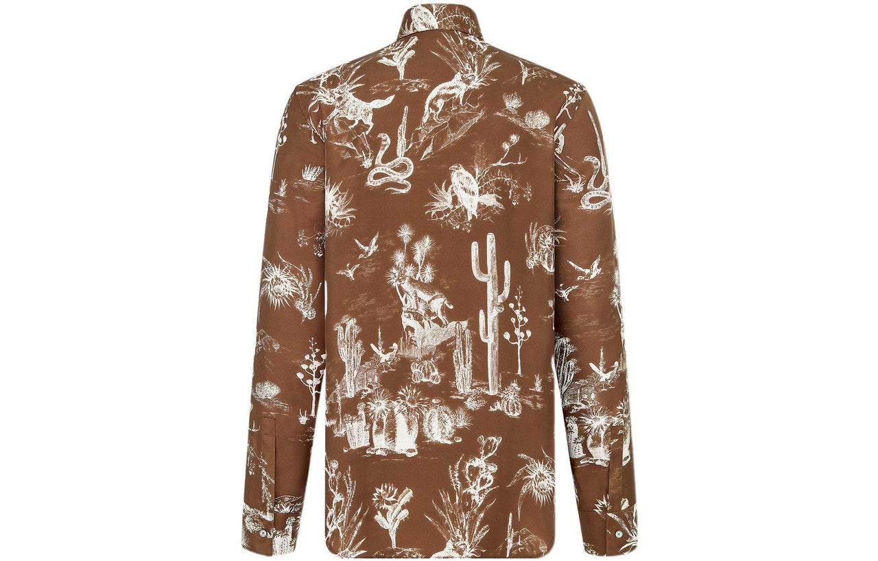 Travis Scott X DIOR Shirts Men Brown