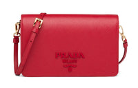 PRADA Saffiano Leather Shoulder Bag Mini Women's Red
